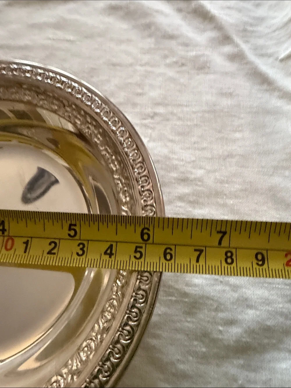 Reed & Barton Silver Plated Embossed Rim Nut Bowl